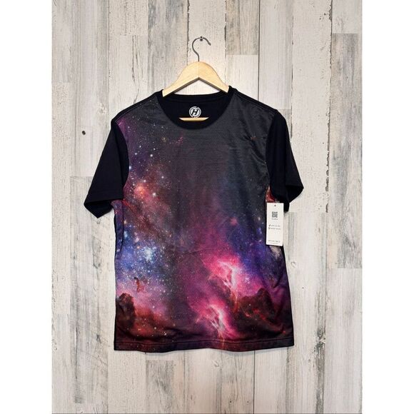No Brand Other - Hybrid Galaxy Graphic T-Shirt Medium Black Space Print Short Sleeve Tee NWT